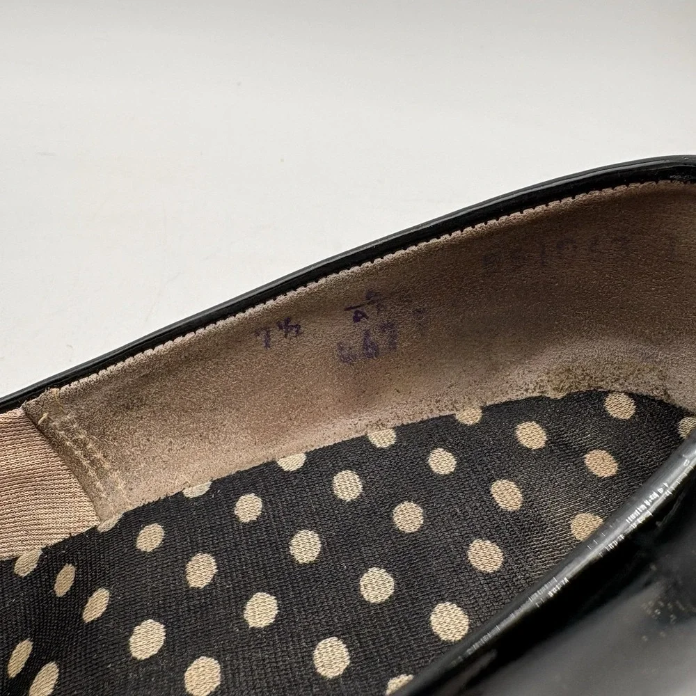 Audition Womens 7.5 Narrow Black Leather Heels Vintage Classic Pumps Made‎ Italy